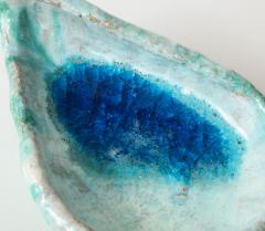 Alice Colonieu Blue Enameled Ceramic Bowl by Alice Colonieu France c 1950s - 1938052