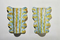 Alice Gavalet Pair of Yellow and Blue Sconces 2024 - 3947248
