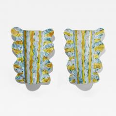 Alice Gavalet Pair of Yellow and Blue Sconces 2024 - 4159764