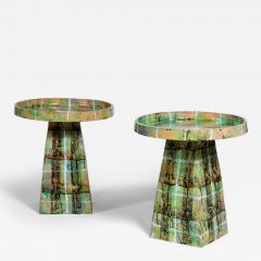 Alice Gavalet Untitled Pair of Green Tartan Gueridons 2025 - 4504360