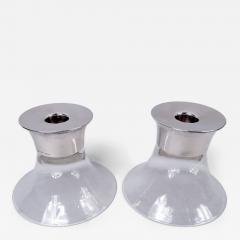 Allan Adler Allan Adler Midcentury Modern Sterling Silver Glass Candlesticks - 4545660