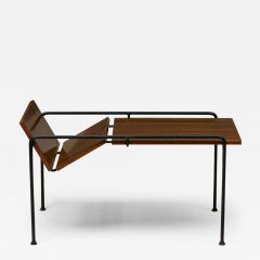 Allan Gould Allan Gould Mid Century American Wood and Black Metal Magazine Coffee Table - 4279168
