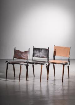 Allan Gould Allan Gould Minimalist Leather and Iron Chair USA 1950s - 2486571