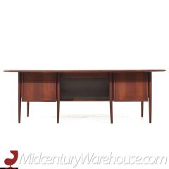 Alma Mid Century Walnut and Leather Executive Desk - 3694595