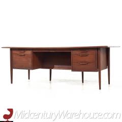 Alma Mid Century Walnut and Leather Executive Desk - 3694596