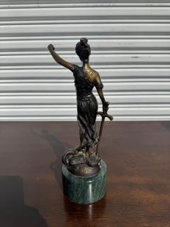 Alois Mayer 11 25 Blind Justice Bronze on Marble Base by Alois Mayer - 4397950