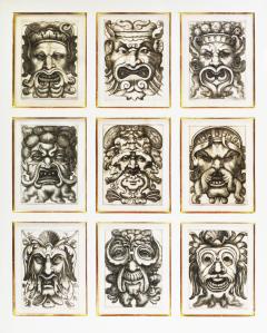 Aloisio Giovannoli Giovannoli Four Groups of Nine Grotesque Masks 1781 - 1312456