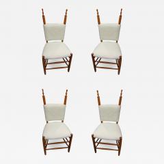 Alp style charming set of 4 chairs covered in wool faux fur - 1468643