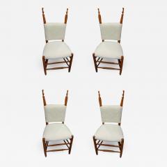 Alp style charming set of 4 chairs covered in wool faux fur - 2336464