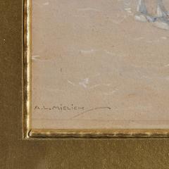 Alphons Leopold Mielich Orientalist watercolour painting of a man riding a camel by Alphons L Mielich - 3989264