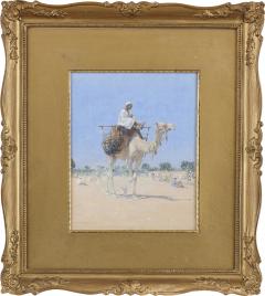 Alphons Leopold Mielich Orientalist watercolour painting of a man riding a camel by Alphons L Mielich - 3991791