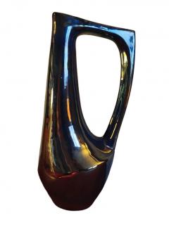 Alphonse Cythere Rambervillers Cyt re Iridescent Blue Stoneware Pitcher 31cm 12 2  - 4804438