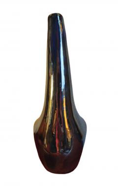 Alphonse Cythere Rambervillers Cyt re Iridescent Blue Stoneware Pitcher 31cm 12 2  - 4804440