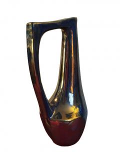 Alphonse Cythere Rambervillers Cyt re Iridescent Blue Stoneware Pitcher 31cm 12 2  - 4804442
