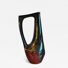 Alphonse Cythere Rambervillers Cyt re Iridescent Blue Stoneware Pitcher 31cm 12 2  - 4804738