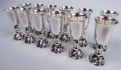 Alphonse La Paglia Set of 12 La Paglia Midcentury Modern Sterling Silver Cordials - 3774139