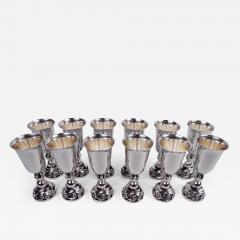 Alphonse La Paglia Set of 12 La Paglia Midcentury Modern Sterling Silver Cordials - 3826281