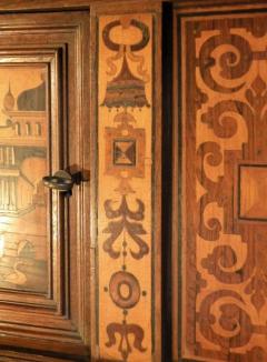 Alpine 19th Century Baroque Revival Inlaid Dressoir Cabinet - 670597