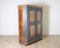 Alpine late 18th Century Blue Painted Wardrobe with Hand Painted - 4812644