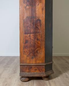 Alpine late 18th Century Blue Painted Wardrobe with Hand Painted - 4812646