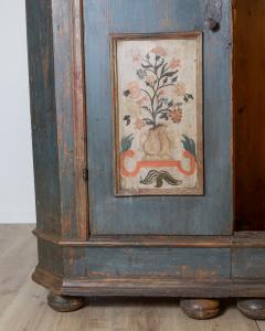 Alpine late 18th Century Blue Painted Wardrobe with Hand Painted - 4812651