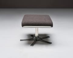 Aluminum Frame Ottoman with New Wool Upholstery France c 1970 - 4827866