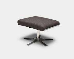 Aluminum Frame Ottoman with New Wool Upholstery France c 1970 - 4828051