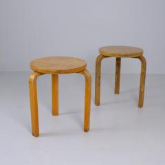 Alvar Aalto A Pair of Wooden Mid Century Modern Alvar Aalto Stools Model 60 Artek 1950s - 4398797