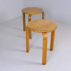 Alvar Aalto A Pair of Wooden Mid Century Modern Alvar Aalto Stools Model 60 Artek 1950s - 4398798