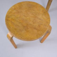 Alvar Aalto A Pair of Wooden Mid Century Modern Alvar Aalto Stools Model 60 Artek 1950s - 4398799