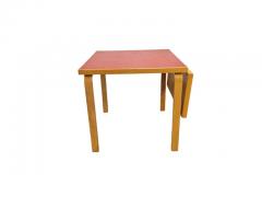 Alvar Aalto Aino Alvar Aalto Foldable Dining Kitchen Table In Red Linoleum Artek 1950s - 3959872