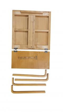 Alvar Aalto Aino Alvar Aalto Foldable Dining Kitchen Table In Red Linoleum Artek 1950s - 3959882