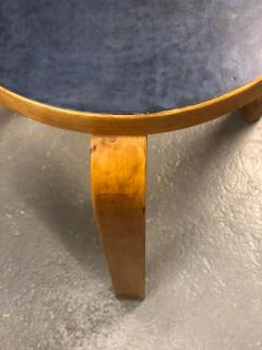 Alvar Aalto Alvar Aalto 3 Legged Stool Model 60 In Birch and Blue Linoleum Artek 1950s - 4107750
