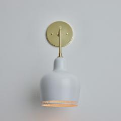 Alvar Aalto Alvar Aalto A330s White Metal and Brass Wall Light for Artek - 3000943