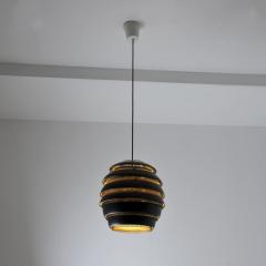 Alvar Aalto Alvar Aalto A332 Beehive Pendant in Brass Black Valaistusty Finland 1950s - 4637323