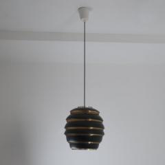 Alvar Aalto Alvar Aalto A332 Beehive Pendant in Brass Black Valaistusty Finland 1950s - 4637324
