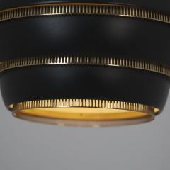 Alvar Aalto Alvar Aalto A332 Beehive Pendant in Brass Black Valaistusty Finland 1950s - 4637328