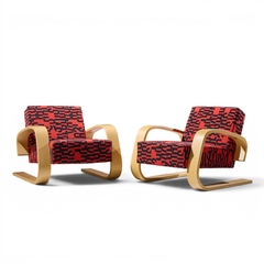 Alvar Aalto Alvar Aalto Armchair 400 Tank Mid Century Bentwood Lounge Chairs Pair - 4705338