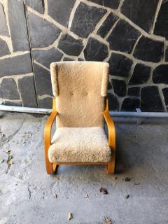 Alvar Aalto Alvar Aalto Armchair Model 401 in Birch and Honey Sheepskin Artek 1950s - 4120529