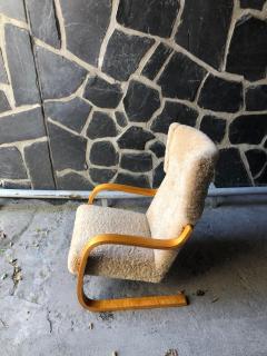 Alvar Aalto Alvar Aalto Armchair Model 401 in Birch and Honey Sheepskin Artek 1950s - 4120530