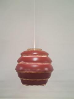 Alvar Aalto Alvar Aalto Beehive Pendant Model A331 In Red Valaistusty 1950s - 3932743