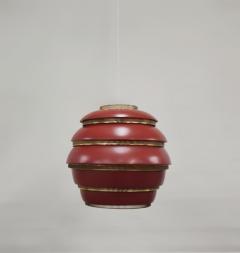 Alvar Aalto Alvar Aalto Beehive Pendant Model A331 In Red Valaistusty 1950s - 3932750