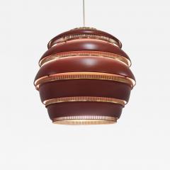 Alvar Aalto Alvar Aalto Beehive Pendant Model A331 In Red Valaistusty 1950s - 3935563