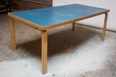 Alvar Aalto Alvar Aalto Birch Dining or Writing Table with Blue Top and Cabinet - 452149