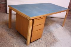 Alvar Aalto Alvar Aalto Birch Dining or Writing Table with Blue Top and Cabinet - 452150