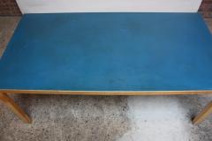 Alvar Aalto Alvar Aalto Birch Dining or Writing Table with Blue Top and Cabinet - 452152