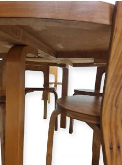 Alvar Aalto Alvar Aalto Dining Table with Lazy Susan B91 and 6 Chairs Model 66 Artek 1940s - 4173904