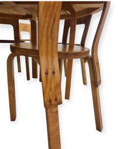 Alvar Aalto Alvar Aalto Dining Table with Lazy Susan B91 and 6 Chairs Model 66 Artek 1940s - 4173905