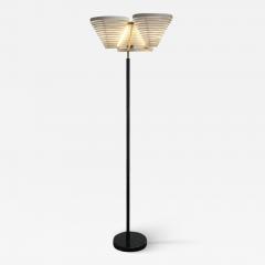 Alvar Aalto Alvar Aalto Floor Lamp Model A809 in White and Black Leather Valaistusty 1960s - 3985515