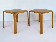 Alvar Aalto Alvar Aalto For Artek Finland Fan Leg End Side Tables Pair - 3974273